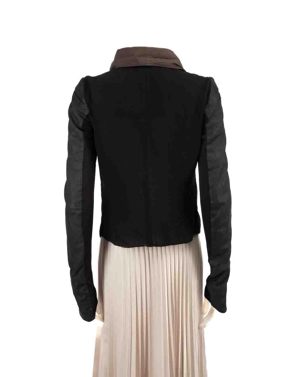 Rick Owens Black Asymmetric Panelled Jacket Size L In Good Condition For Sale In London, GB