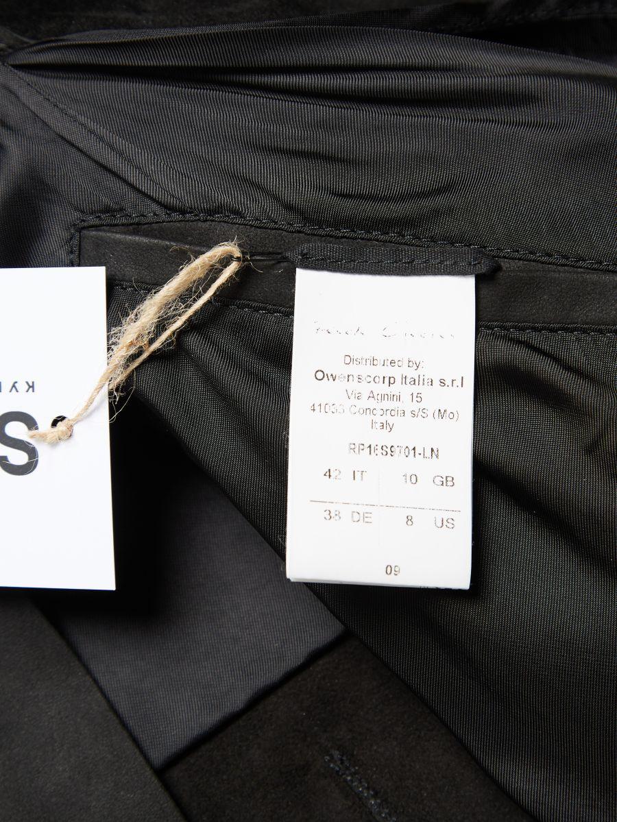 Rick Owens  Black Asymmetrical Zipped Leather Jacket For Sale 1