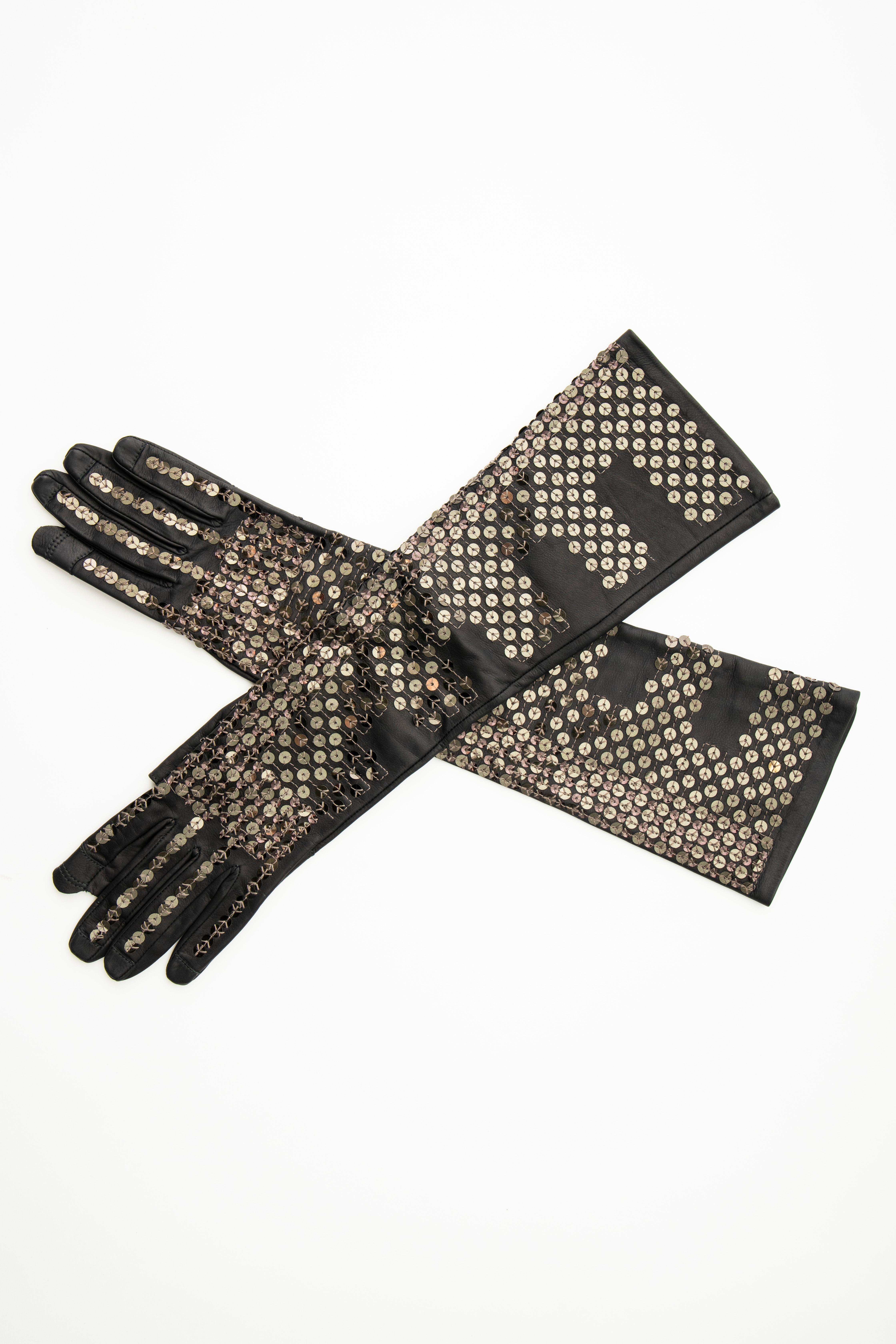 rick owens leather gloves