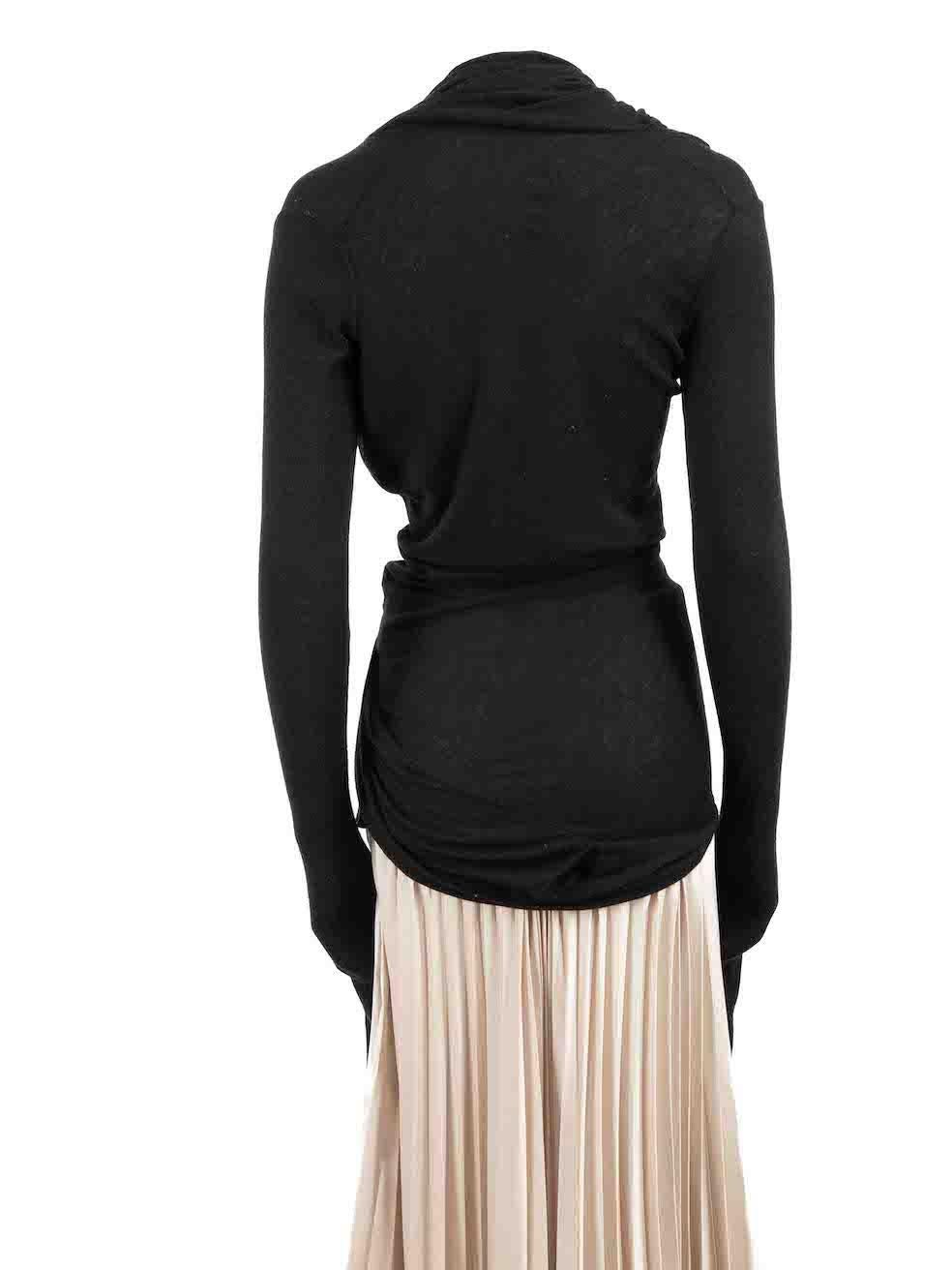 Rick Owens Black Draped Knit Top Size S In Good Condition In London, GB
