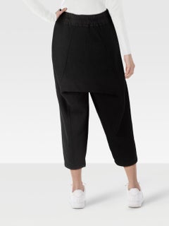 Rick Owens Black Drop Crotch Cropped Joggers Size M