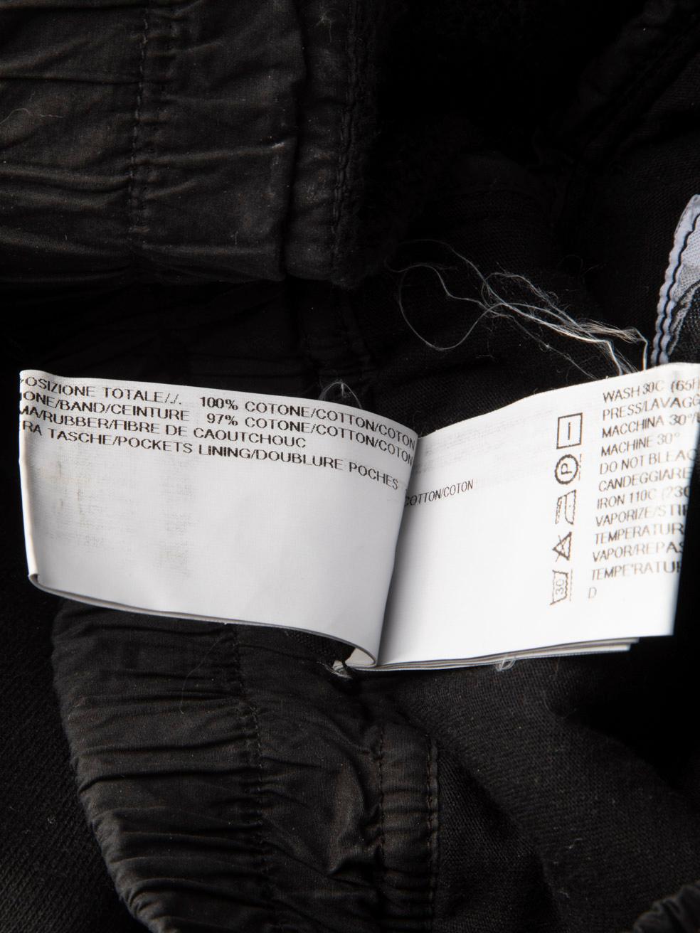 Rick Owens Black Drop Crotch Cropped Joggers Size M For Sale 4