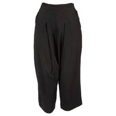 Rick Owens Black Drop Crotch Cropped Trousers Size M