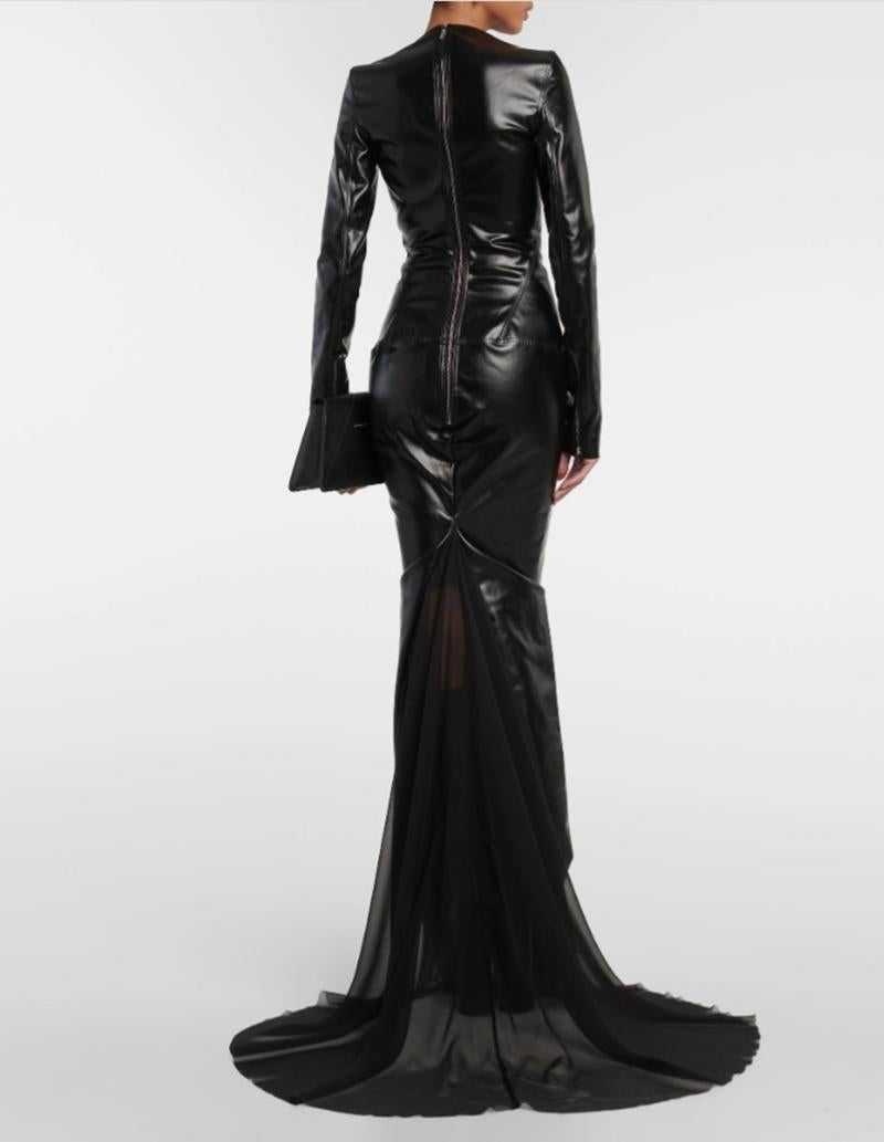 RICK OWENS BLACK EVENING SATIN DRESS Sz IT 40, 42, 44 In New Condition In Montgomery, TX