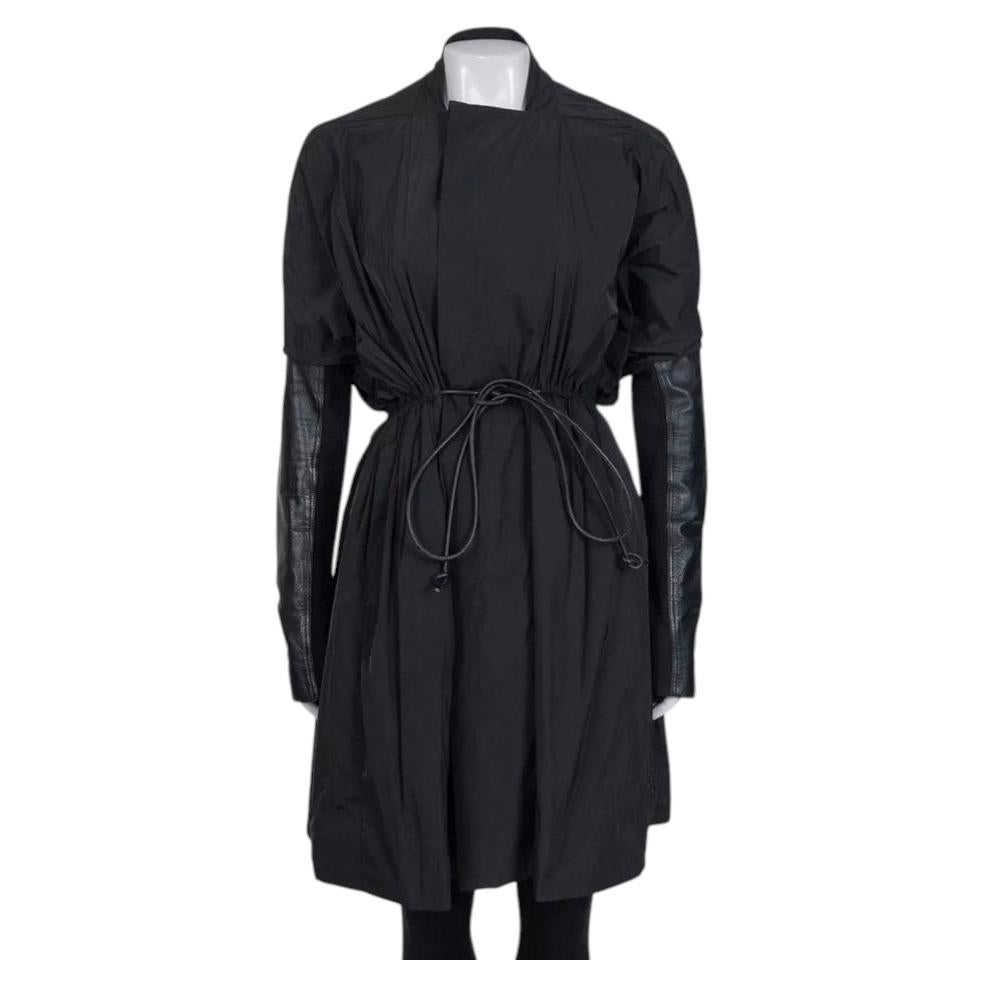 Rick Owens Black Fitted Trench Coat Sz. IT42 M For Sale