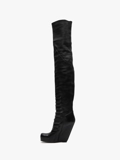 Rick Owens  Black High Leather Hessian Boots