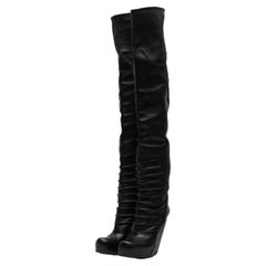 Rick Owens  Black High Leather Hessian Boots