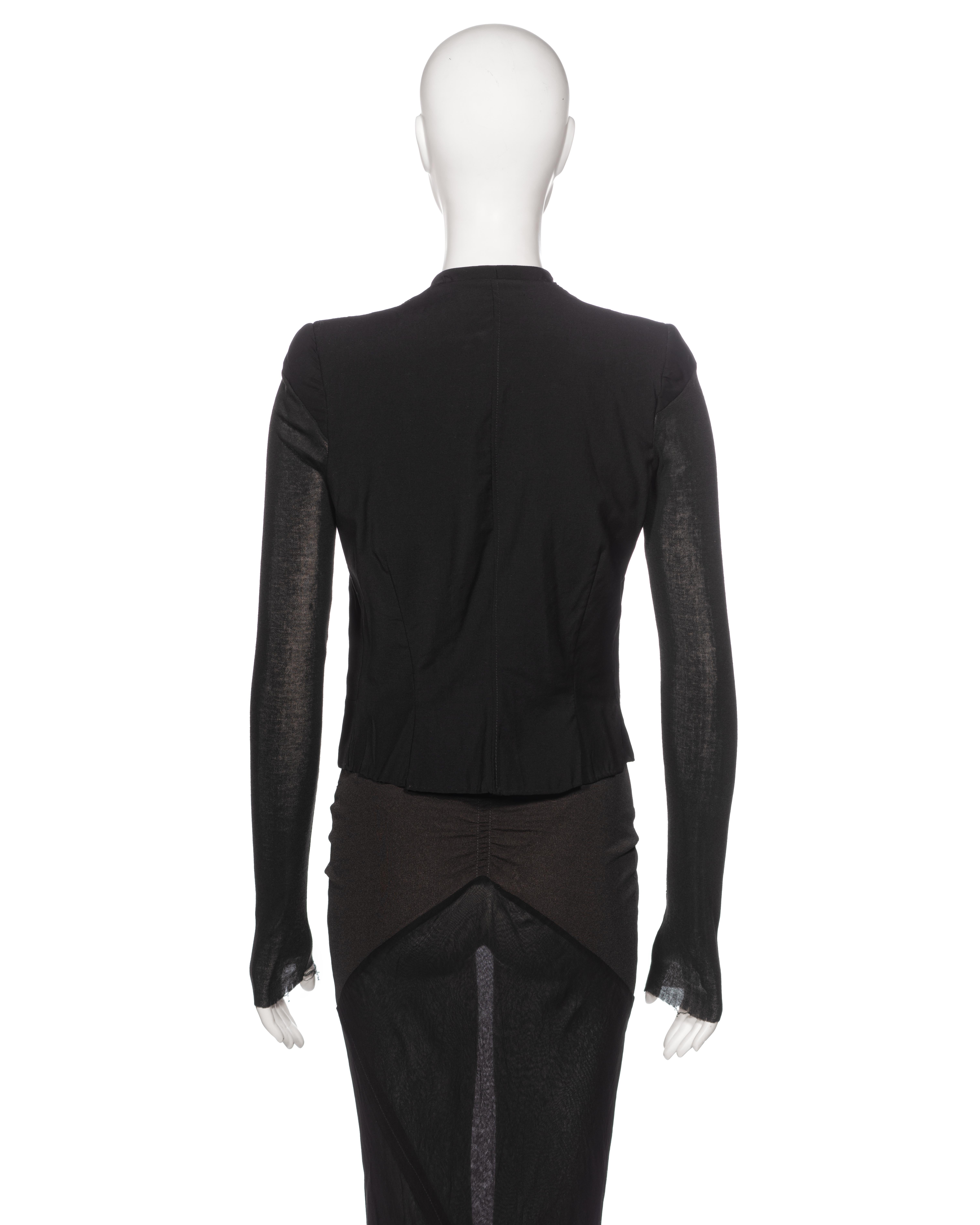 Rick Owens - Giacca nera e gonna tagliata di sbieco - Ensemble 'Elektra', SS 1999 in vendita 8