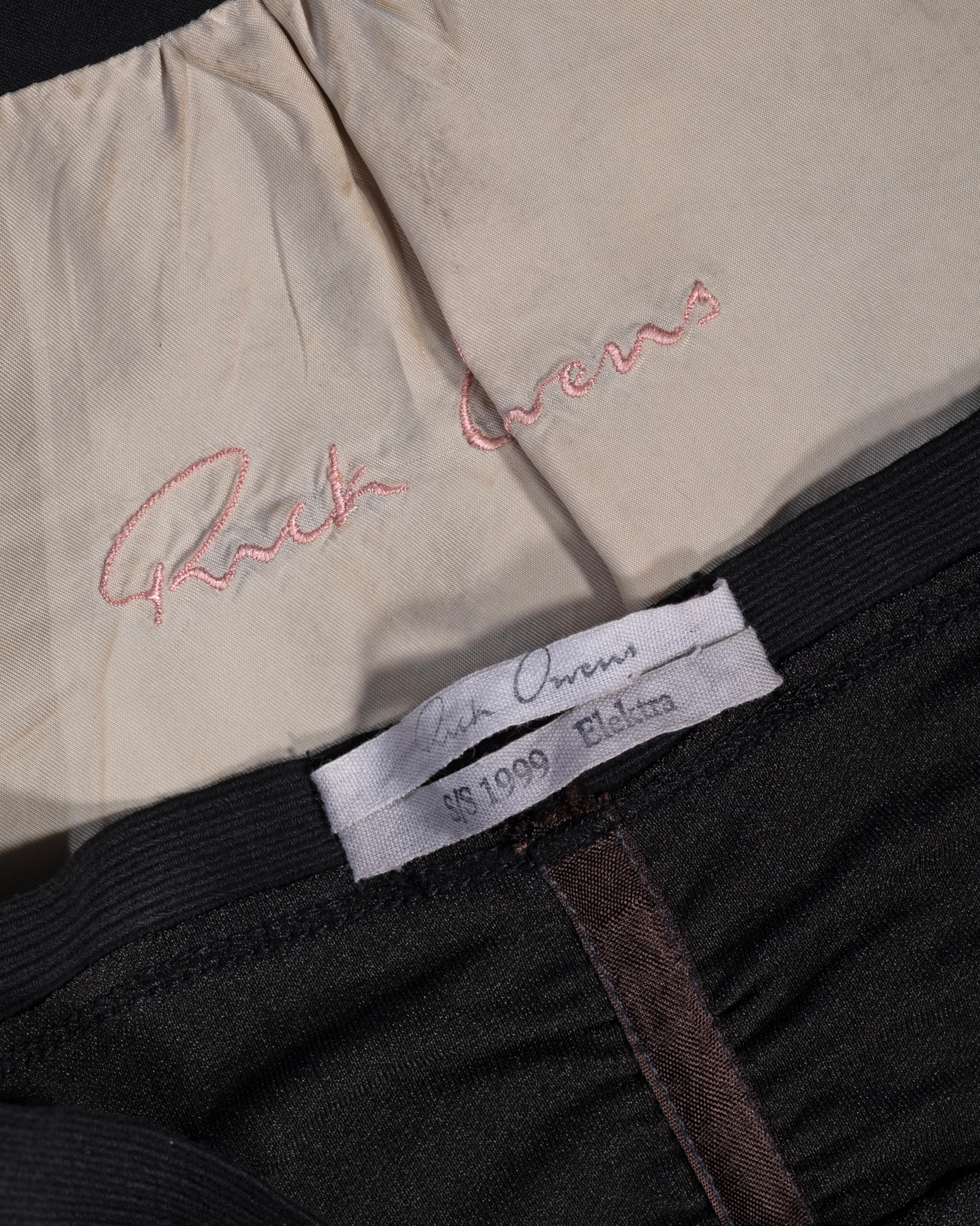 Rick Owens ensemble «Elektra », veste noire et jupe coupée en biais, SS 1999 en vente 13