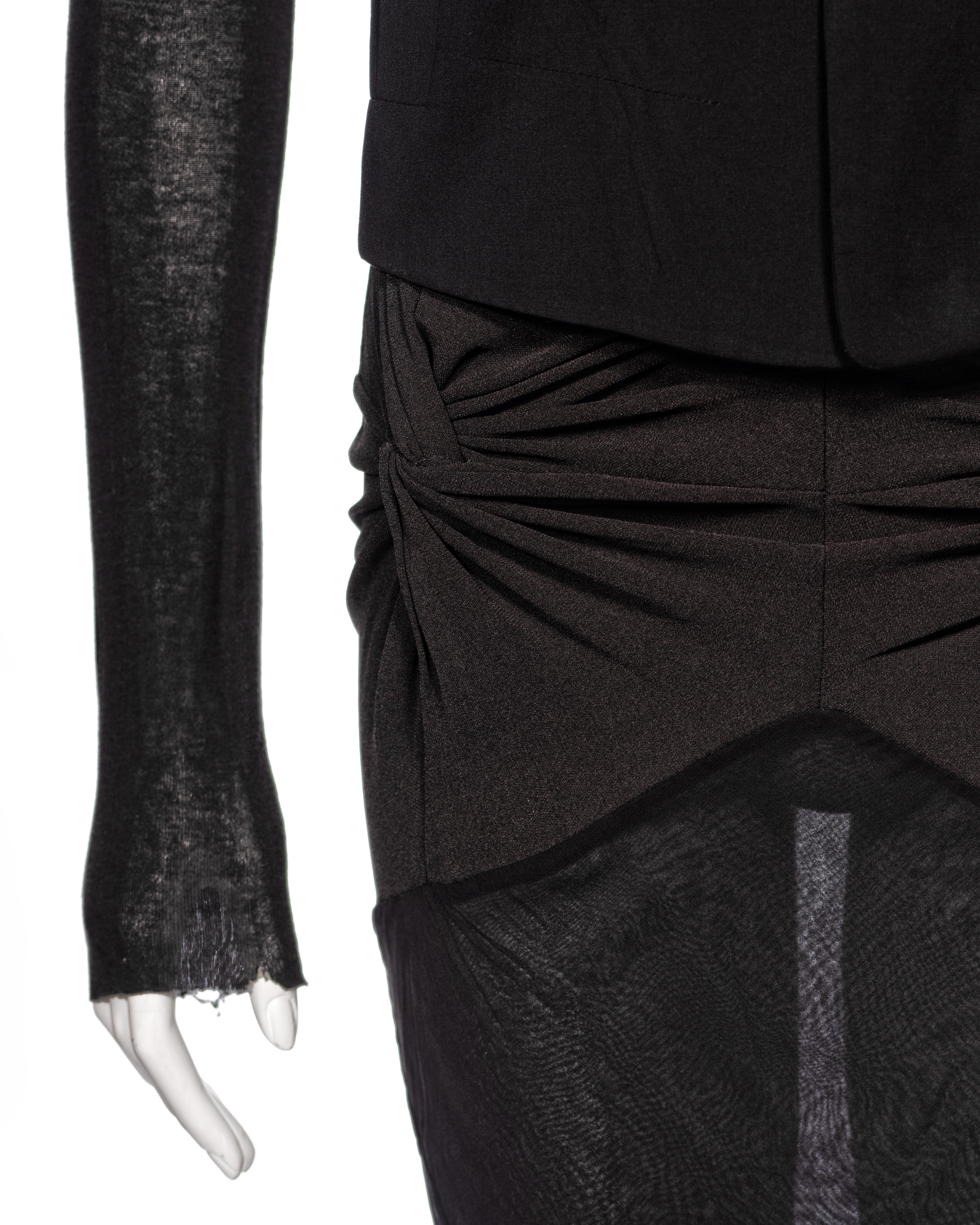 Rick Owens ensemble «Elektra », veste noire et jupe coupée en biais, SS 1999 en vente 2