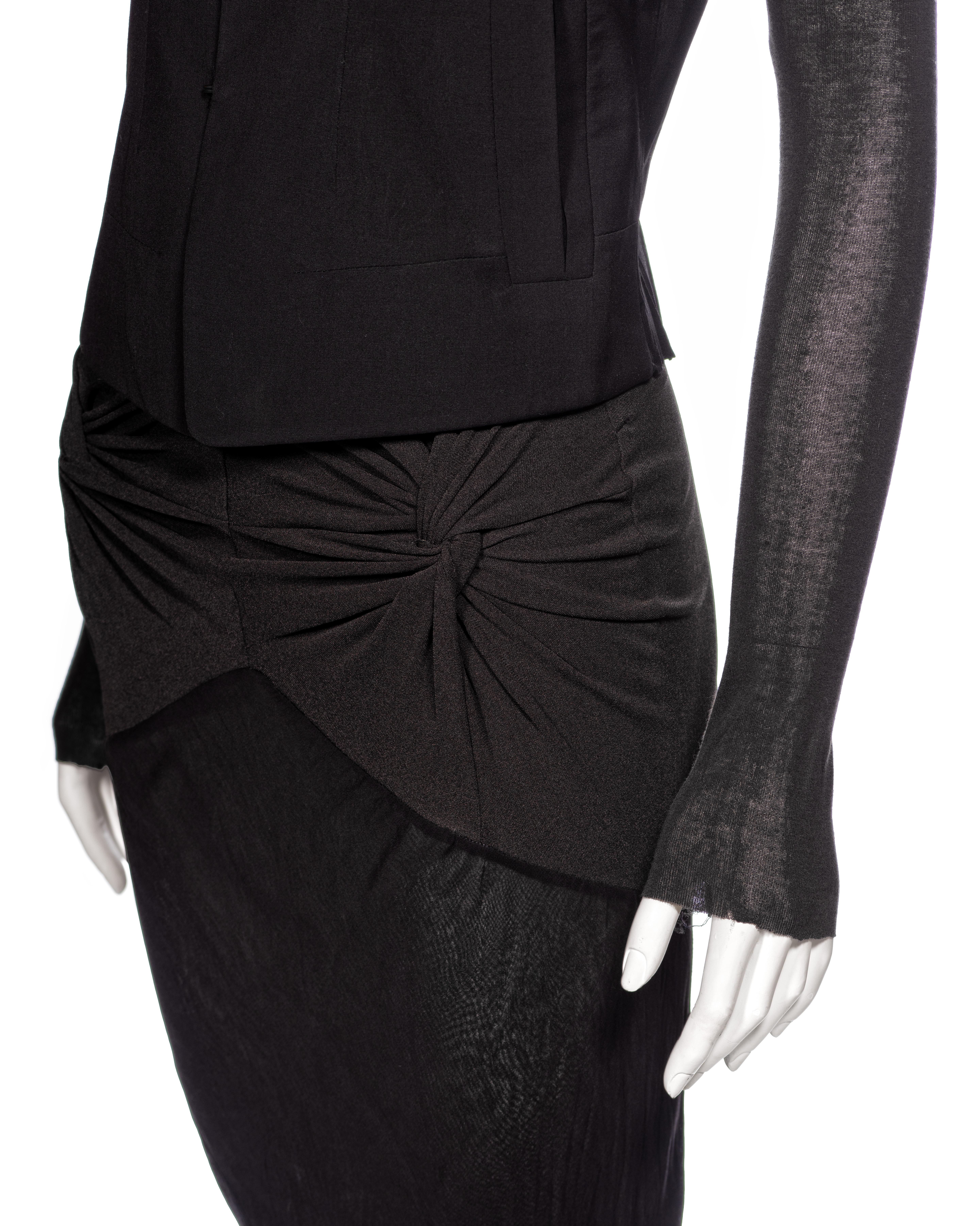 Rick Owens - Giacca nera e gonna tagliata di sbieco - Ensemble 'Elektra', SS 1999 in vendita 4