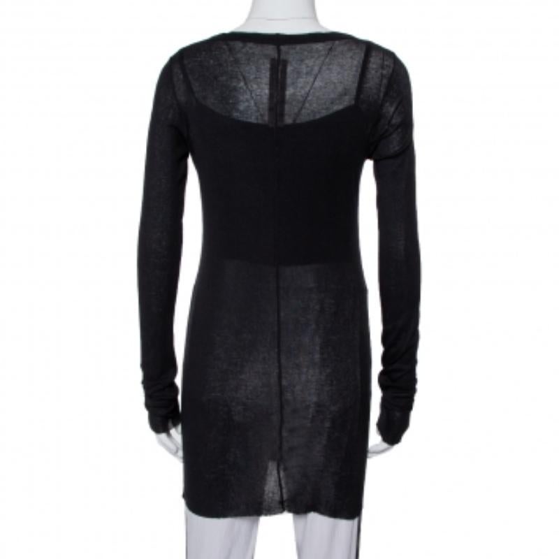 Rick Owens Black Knit Forever Tunic Top M For Sale 6