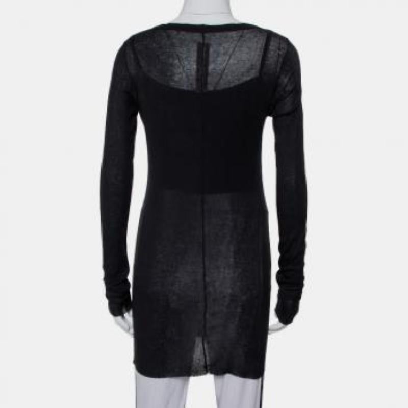 Rick Owens Black Knit Forever Tunic Top M For Sale 4