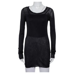 Rick Owens Black Knit Forever Tunic Top M