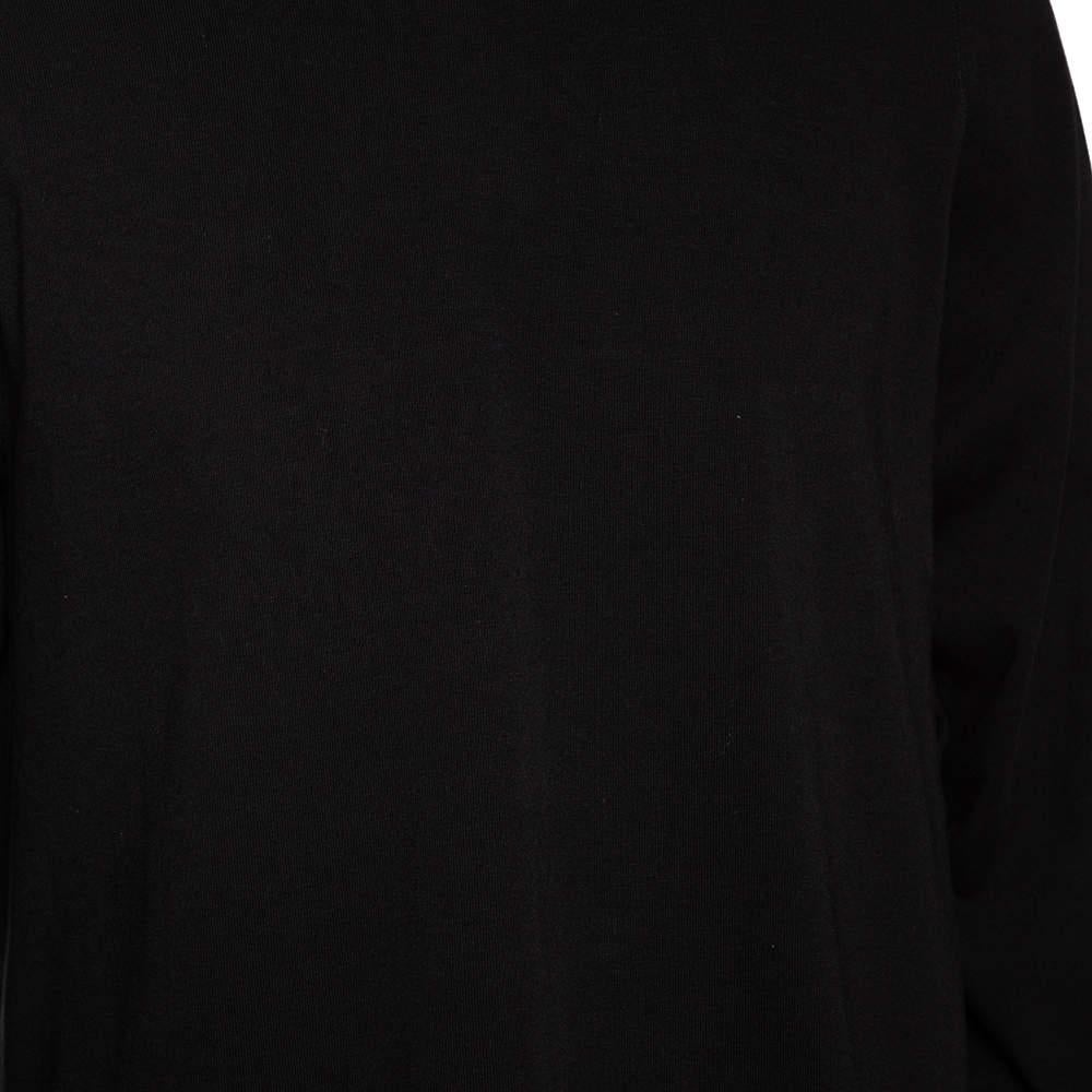 Men's Rick Owens Black Knit Vega Combo Long Sleeve Crewneck Sweatshirt S