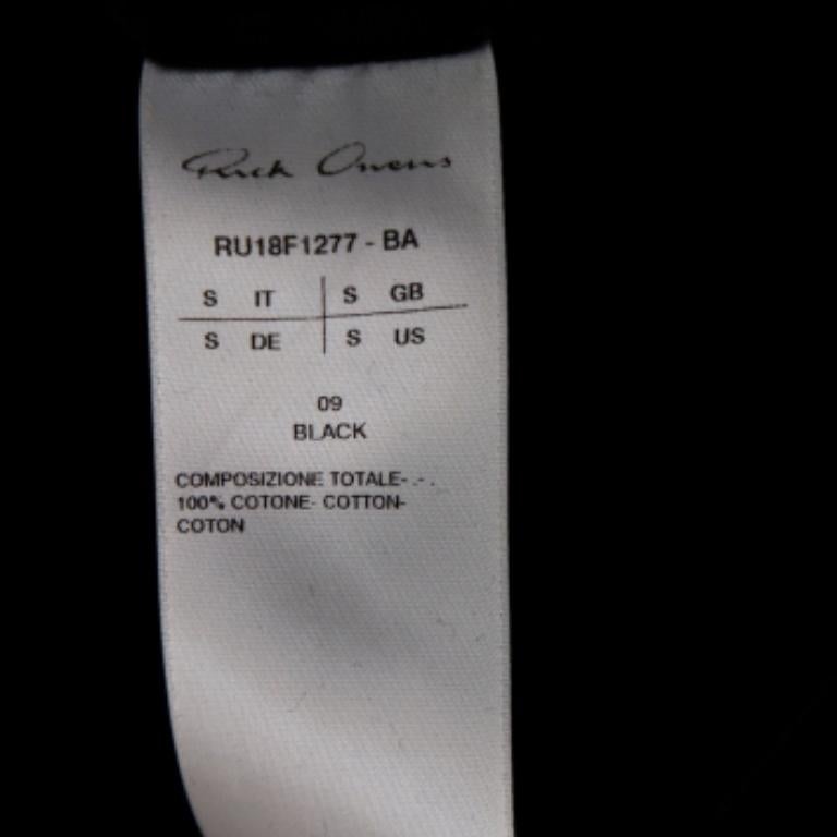 Uomo Rick Owens - Felpa a maniche lunghe a girocollo in maglia nera Vega Combo S