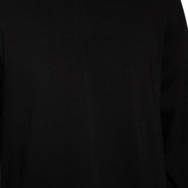 Rick Owens - Felpa a maniche lunghe a girocollo in maglia nera Vega Combo S 1