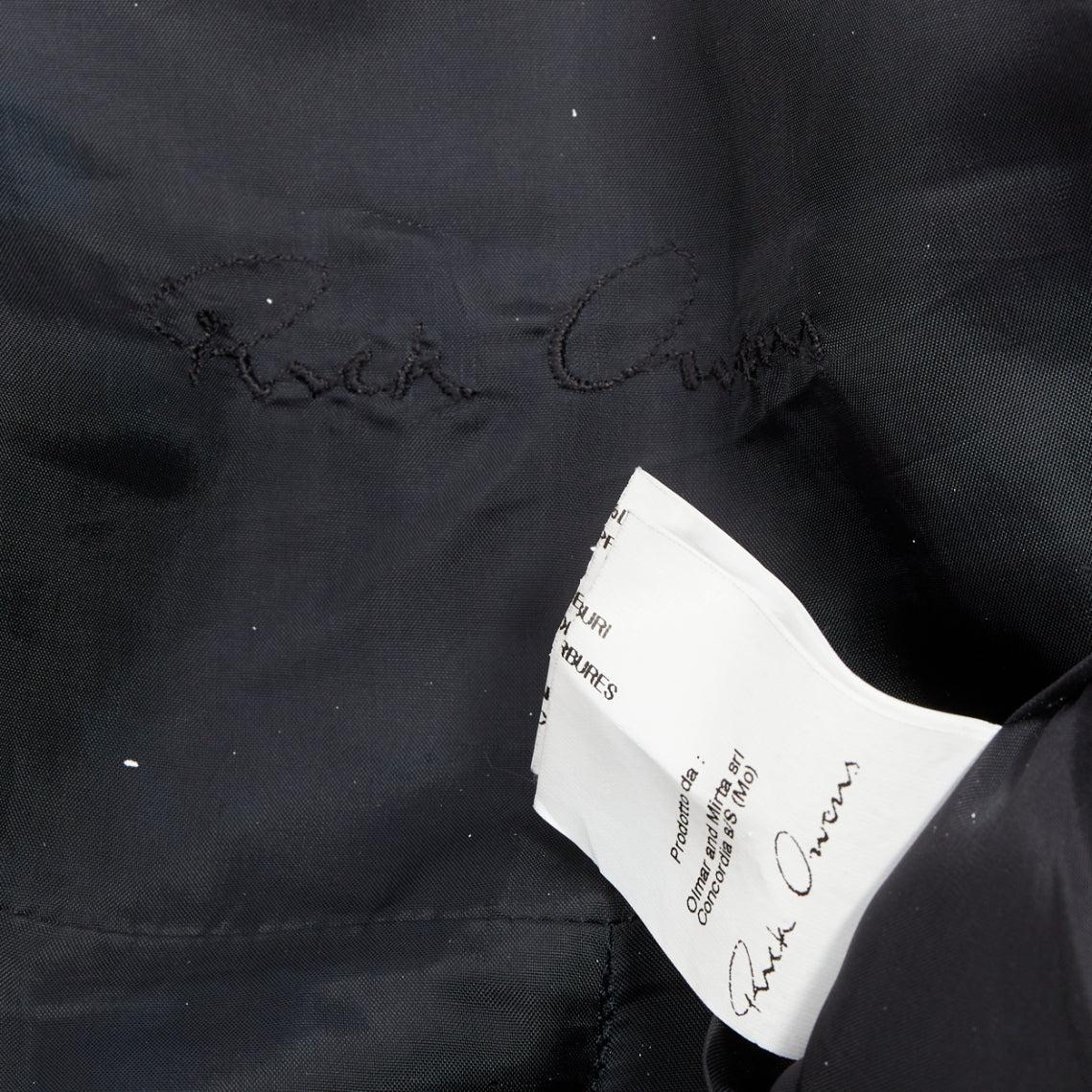 RICK OWENS black lambskin leather wool asymmetric biker jacket IT40 S 6