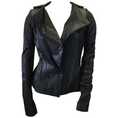 Rick Owens Black Leather Jacket