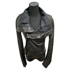 Rick Owens Black Leather Jacket