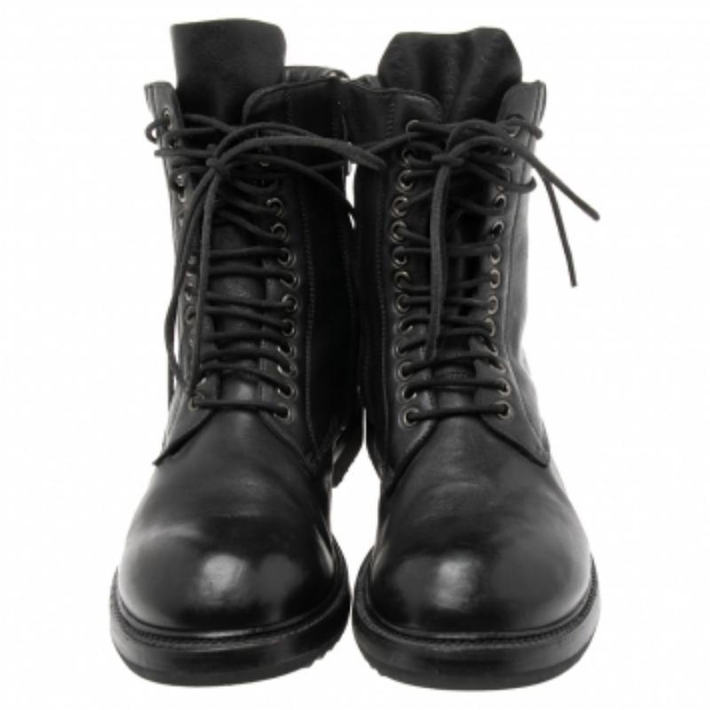Rick Owens, stivaletti in pelle nera con lacci, taglia 41 in vendita 2