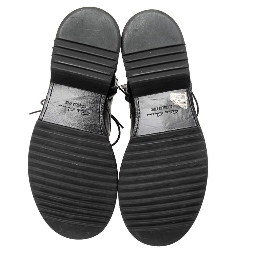 Rick Owens - Bottines en cuir noir à lacets, taille 41 en vente 3