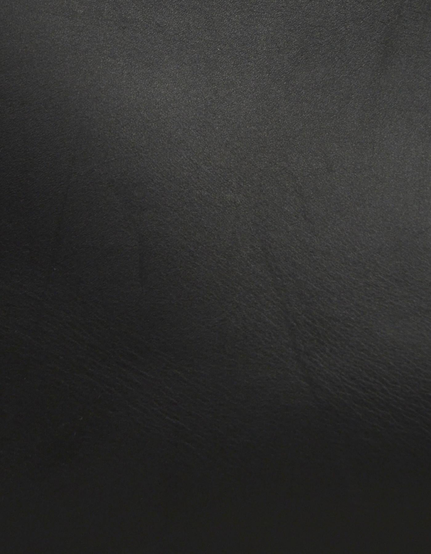 Rick Owens Black Leather Open Tote Bag w/ zipper 4