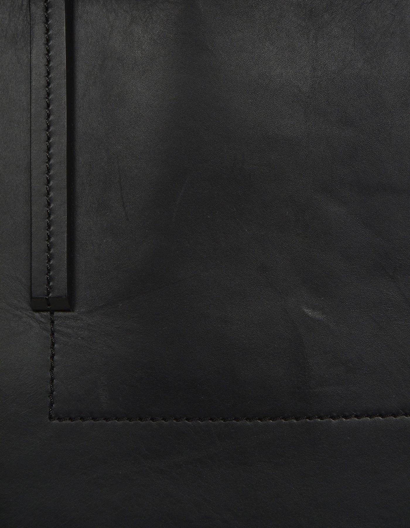 Women's Rick Owens Black Leather Open Tote Bag w/ zipper