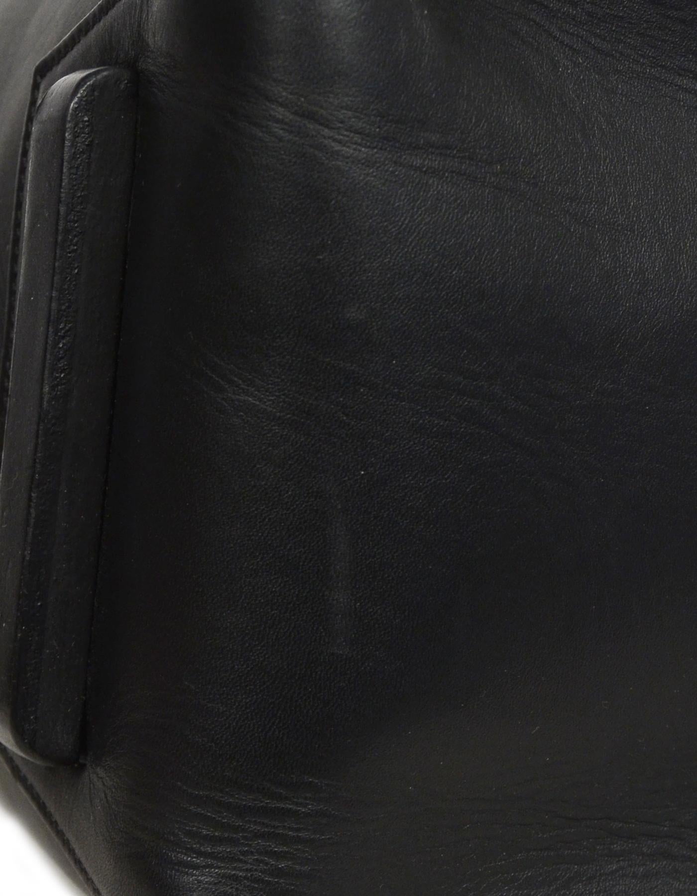 Rick Owens Black Leather Open Tote Bag w/ zipper 1