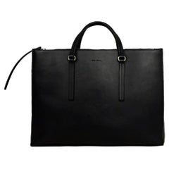 Rick Owens Black Leather Open Tote Bag w/ zipper at 1stDibs