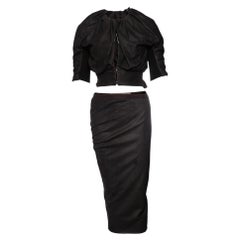 Rick Owens, Black leather skirt (I40/XS) and top (I42/S)