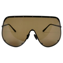 Rick Owens Black Oversized Shield Sunglasses