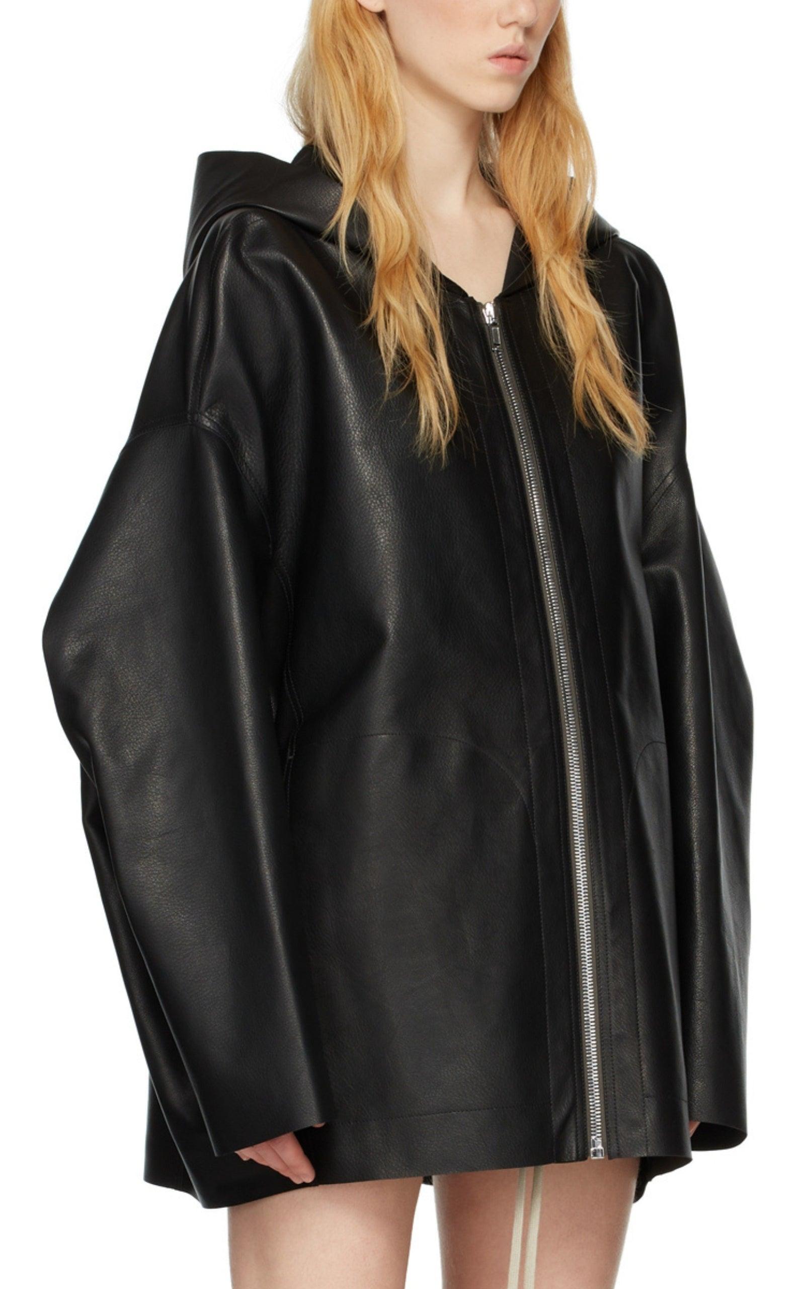 Rick Owens - Giacca in pelle nera Peters IT42 In condizioni Nuovo in vendita a Brossard, QC