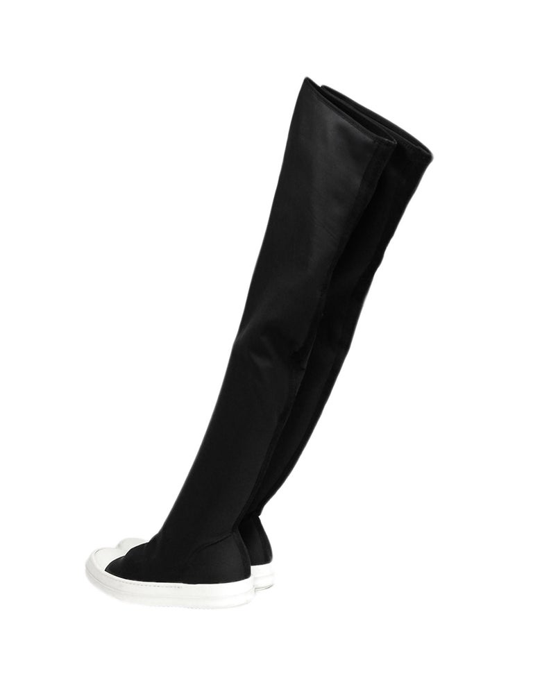Rick Owens Black Rubber Sneaker Thigh High Boots sz 38 rt. $1,015 For