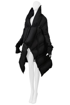 Rick Owens Black Sculptural Puffer Coat Aw 2006