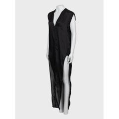 Rick Owens Cupro negro transparente Vestido fluido US4 S