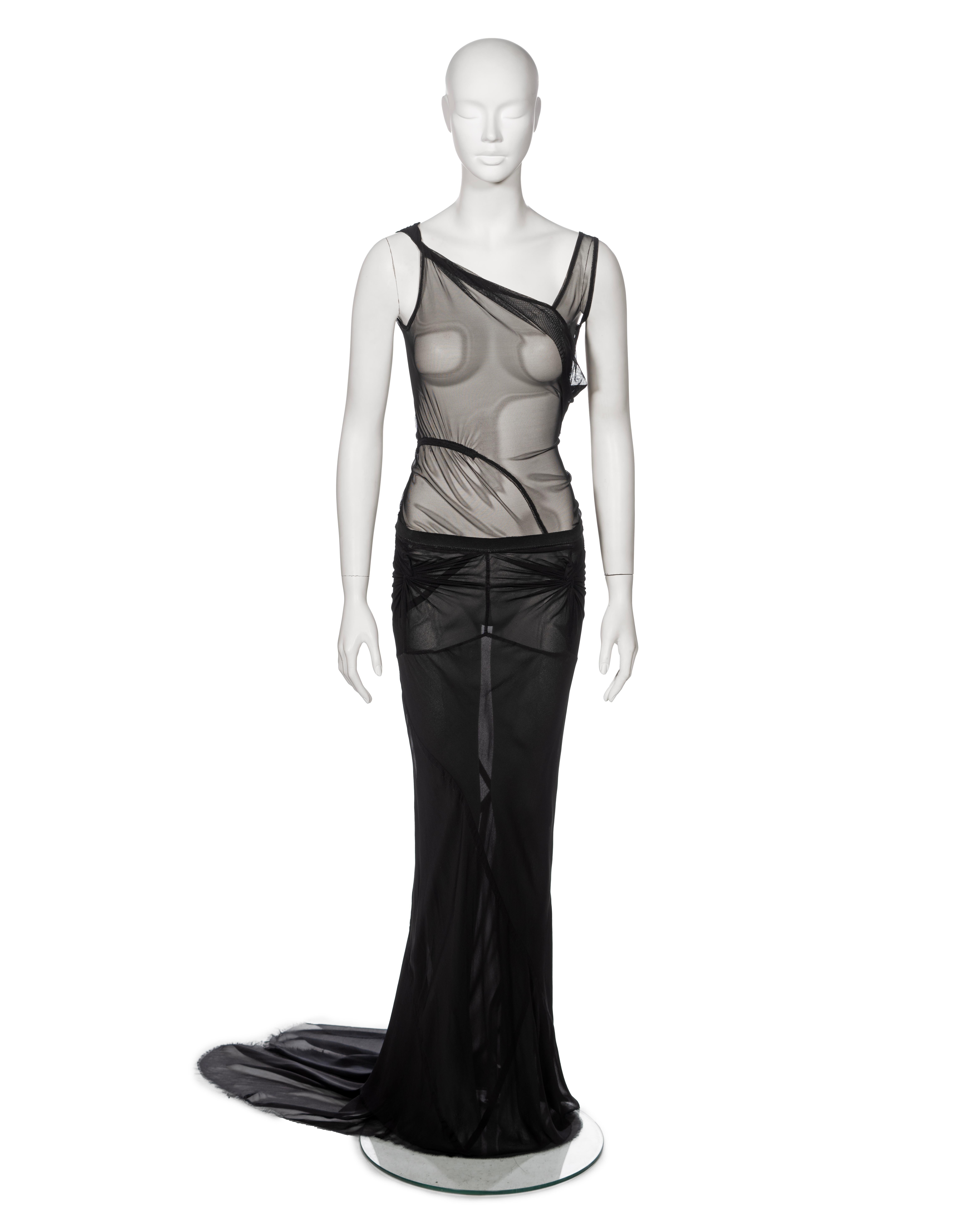 ▪ Archival Rick Owens 'Elektra' Dress and Skirt Ensemble
▪ Spring-Summer 1999
▪ Sold by One of a Kind Archive
▪ Museum Grade 
▪ This evening ensemble comprises an evening dress and a trained maxi skirt
▪ The floor-length dress, fashioned from