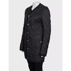 Abrigo negro de Rick Owens con botones a presión, talla IT 40 S, estilo vanguardista