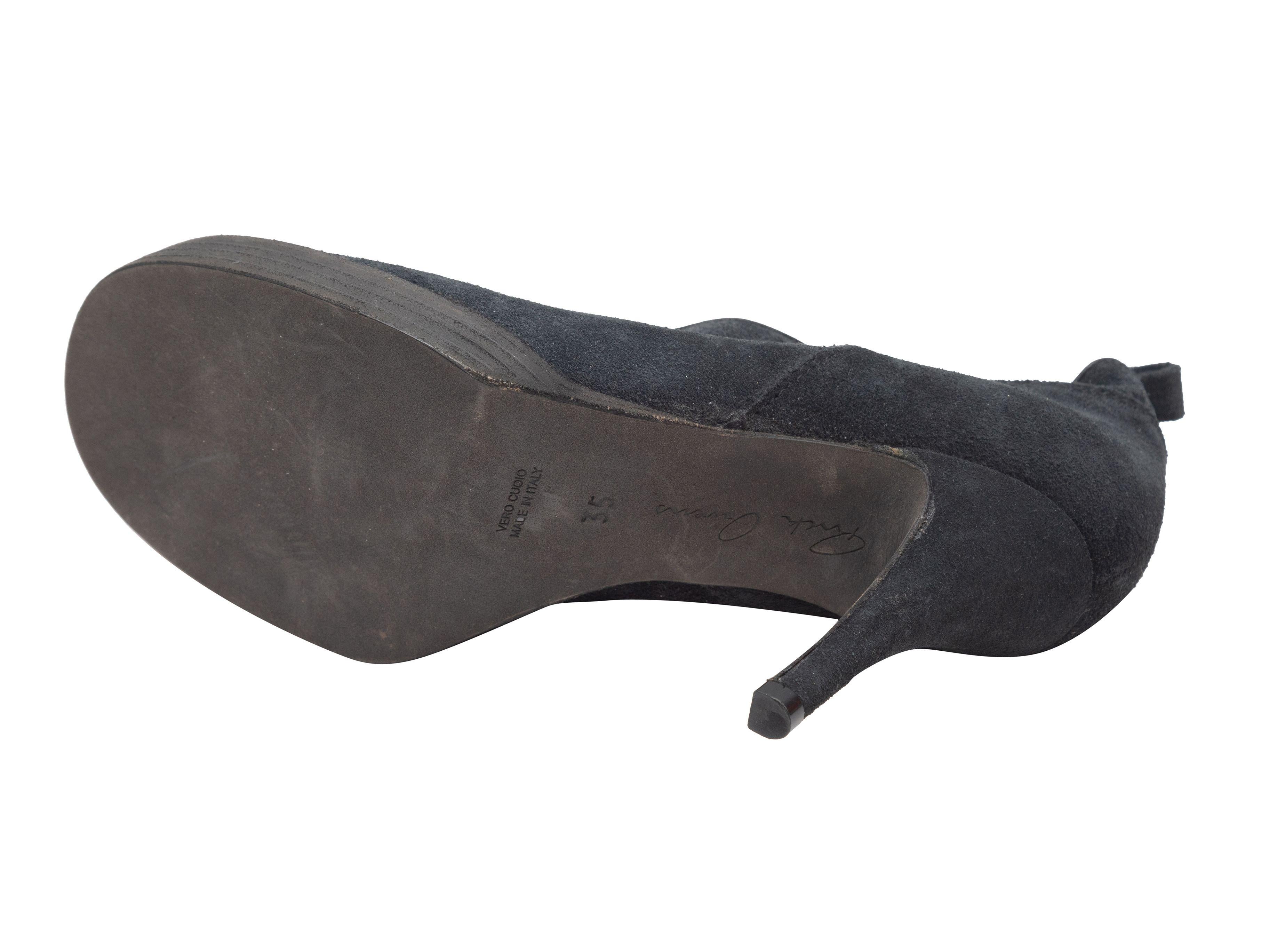 Détails du produit : Escarpins chaussons en daim noir de Rick Owens. Plateformes empilées. 3.hauteur de la tige de 75