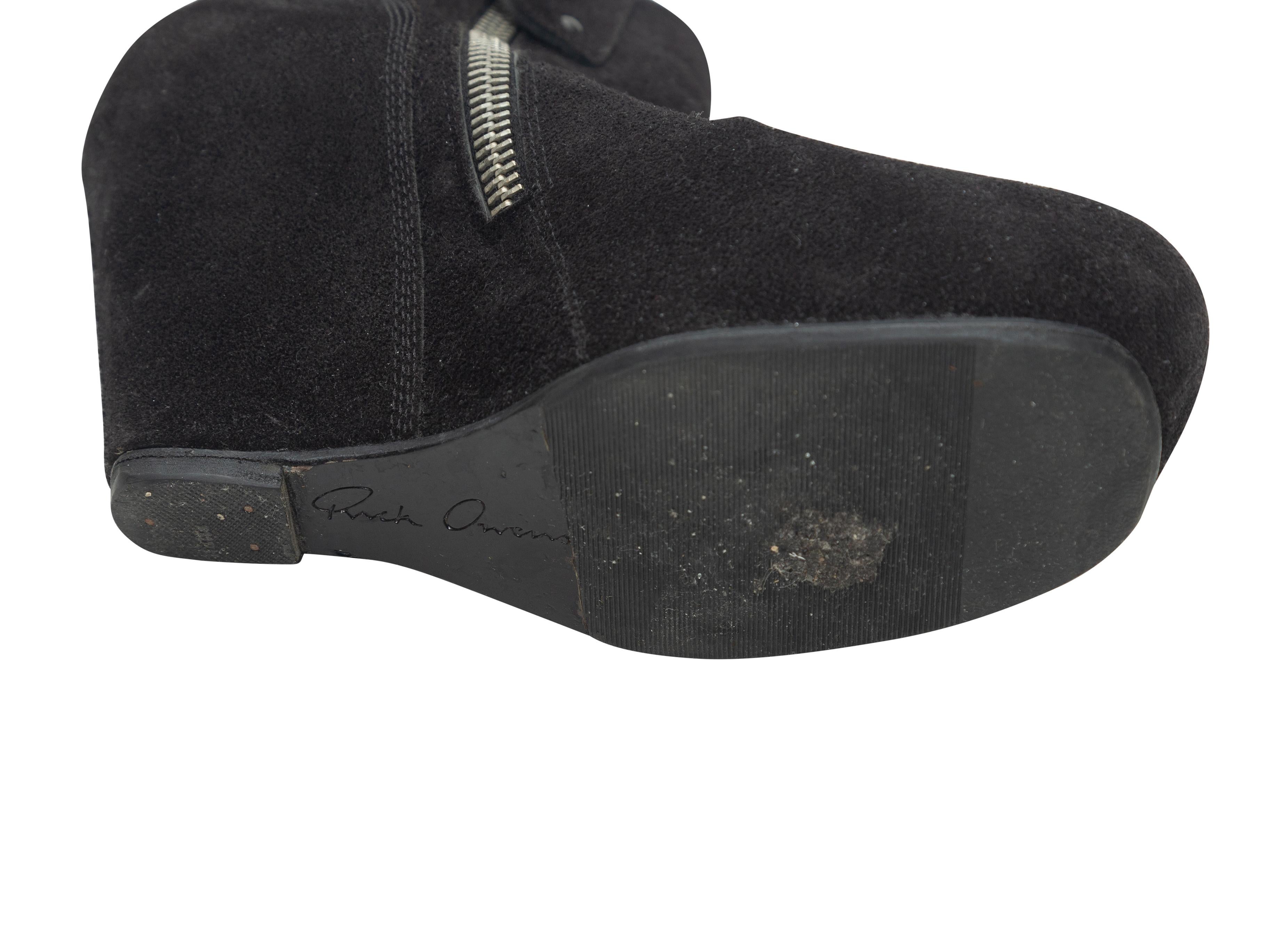 Women's Rick Owens Black Suede Wedge Ankle Boots