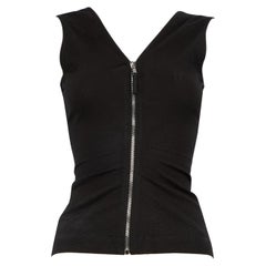 Rick Owens Black V-Neck Sleeveless Top Size XS