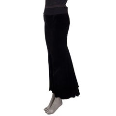 RICK OWENS black VELVET PANELED MAXI Skirt 42 M