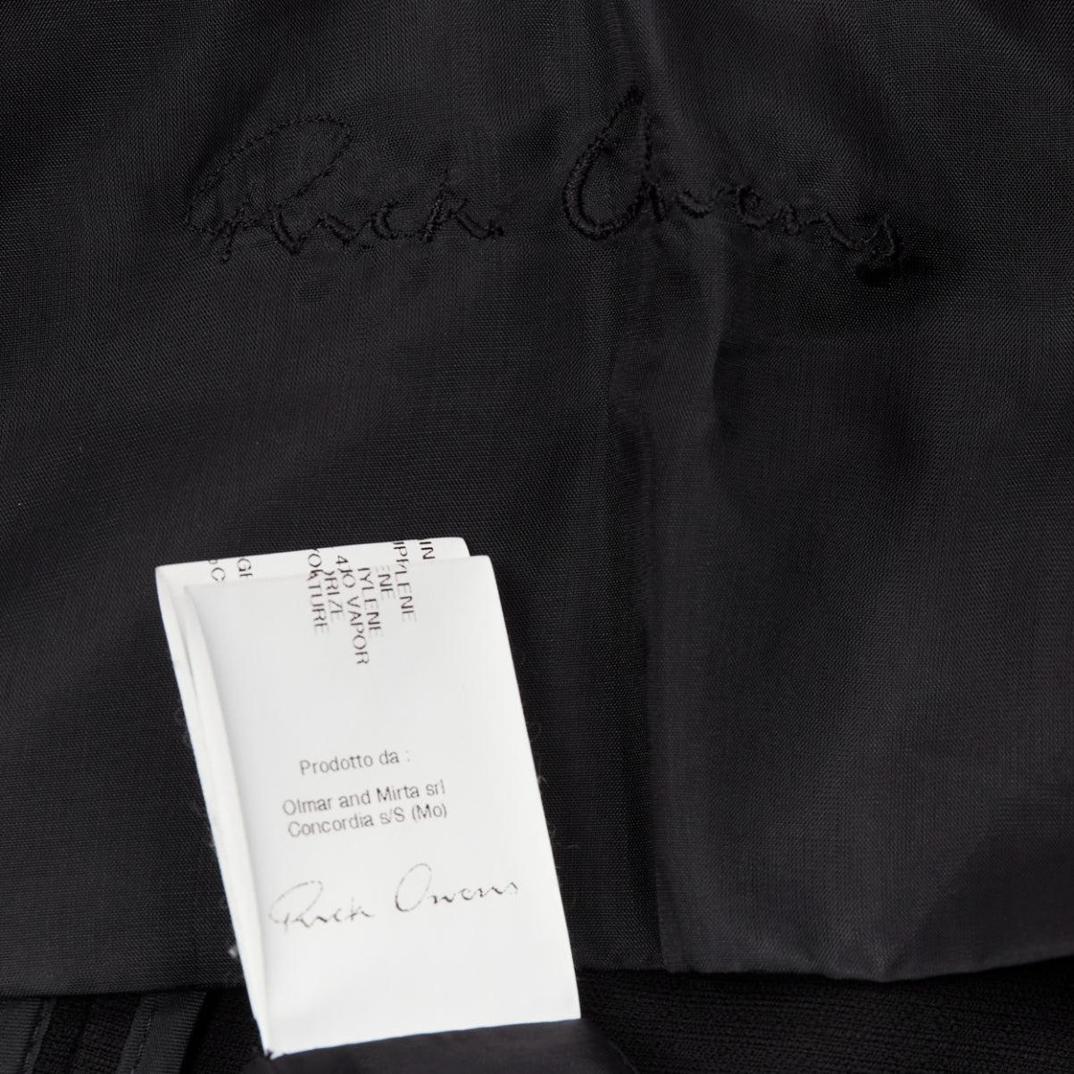 RICK OWENS blazer à manches longues en laine vierge mélangée noire IT40 S en vente 5