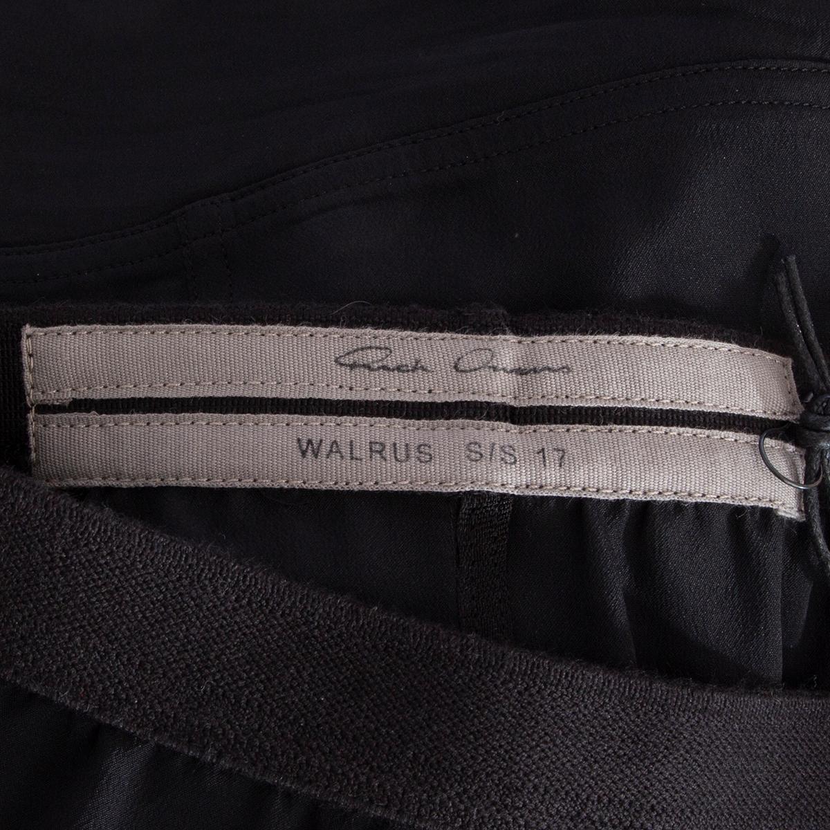 Women's RICK OWENS black viscose 2017 WALRUS MIDI PENCIL Skirt S For Sale