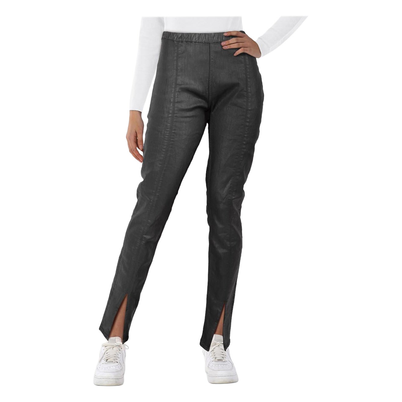 Rick Owens Black Waxed Denim Skinny Jeans Size L im Angebot