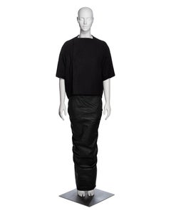 Rick Owens Black Wool Cropped Jacket and Waxed Maxi Wiggle Skirt, FW 2011
