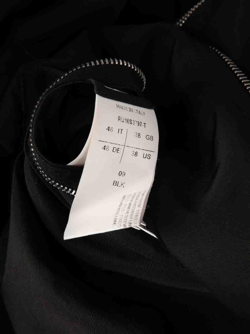 Rick Owens Black Zip Up Bomber Jacket Size XXL For Sale 1