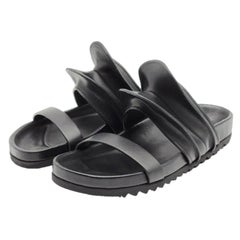 Used Rick Owens Brancusi Granola Sandals Leather in Black
