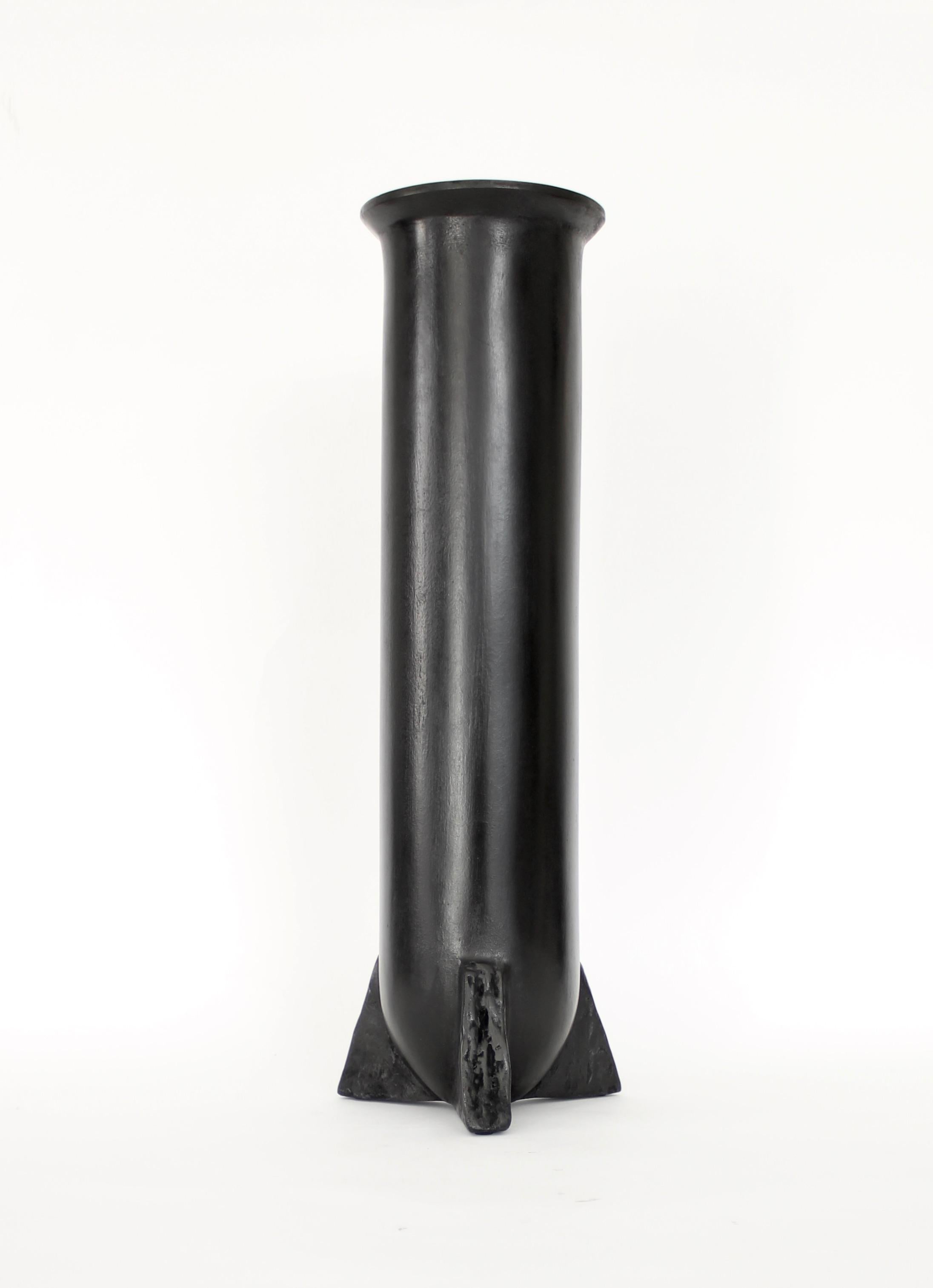 Rick Owens Bronze Sculptural Urnette Vase in Black Patina In New Condition In Chicago, IL