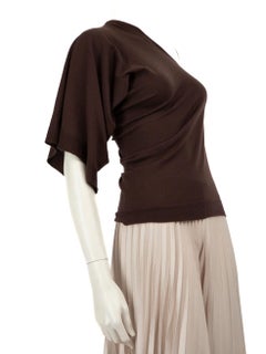 Rick Owens Brown Cashmere Asymmetric Top Size M